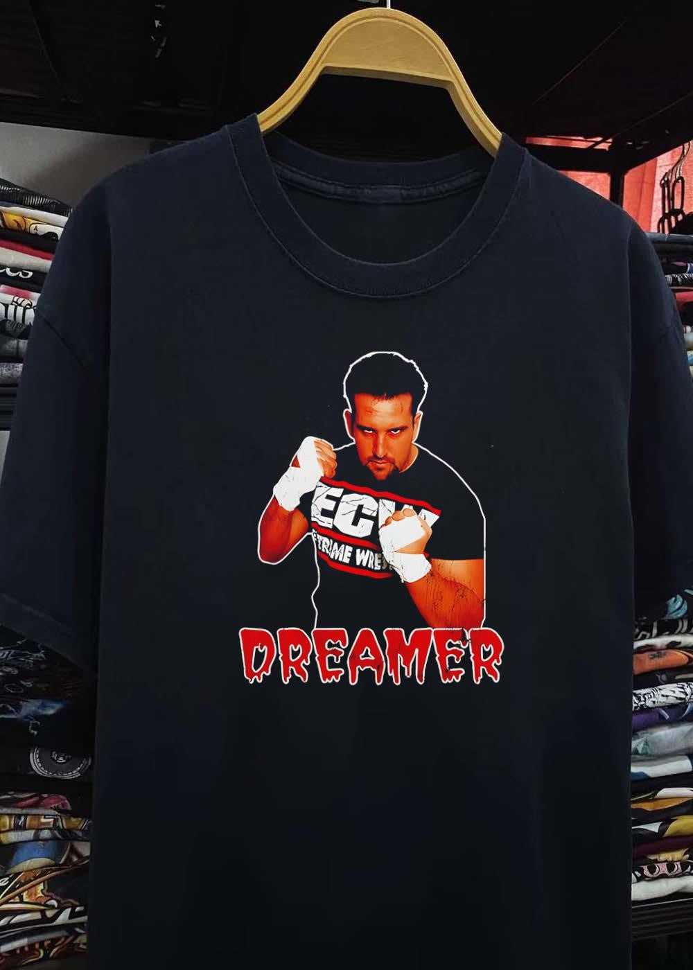 Tommy Dreamer Fighting ECW Extreme Wrestling Logo T-Shirt