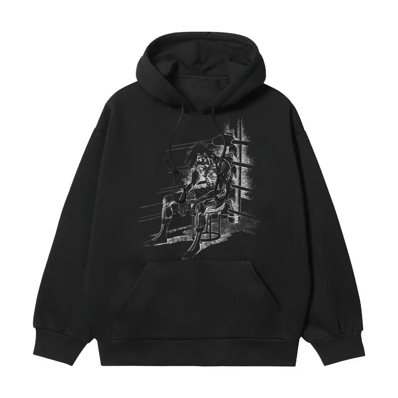 Tomorrow's Joe "Burned Out" Heavyweight Vintage Hoodie Cotton Blend Classic Anime Sweatshirt Menswear Tops Pullover Long...