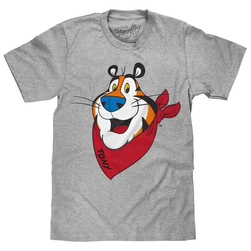 Tony The Tiger Frosted Flakes Cereal Mascot T-Shirt - Athletic Heather Gray Hoodie, Sweatshirt | HypeDripTees.com