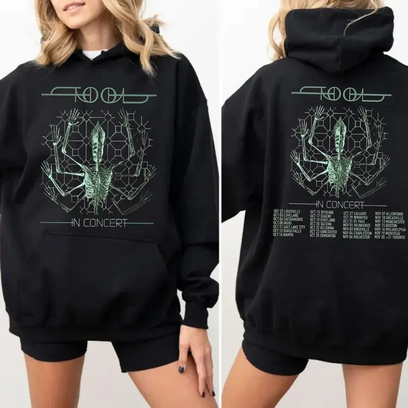 Tooll In Concert 2 Sided Hoodie, Alternative Shirt, Metal Music Merch, Concert Outfit, Unisex Sweater Pullover...