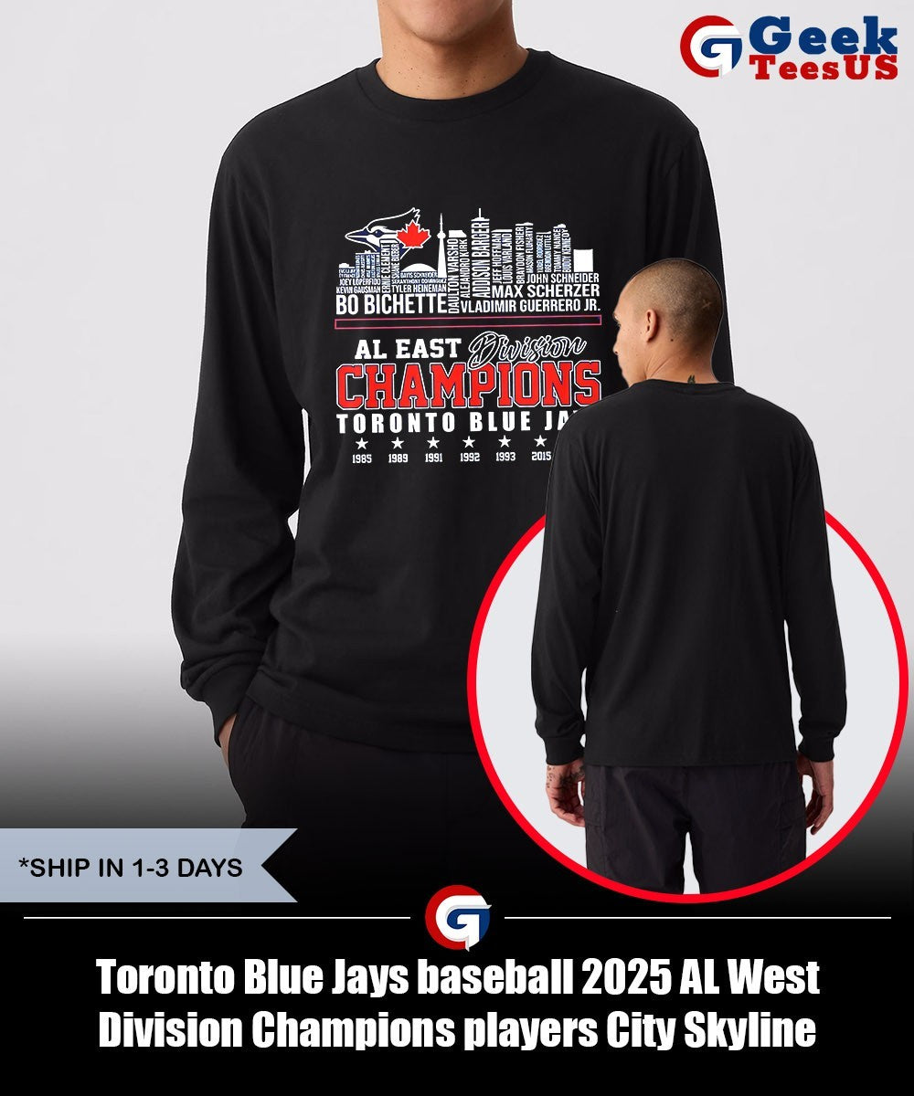 Toronto Blue Jays baseball 2025 AL West Division Champions players City Skyline shirt