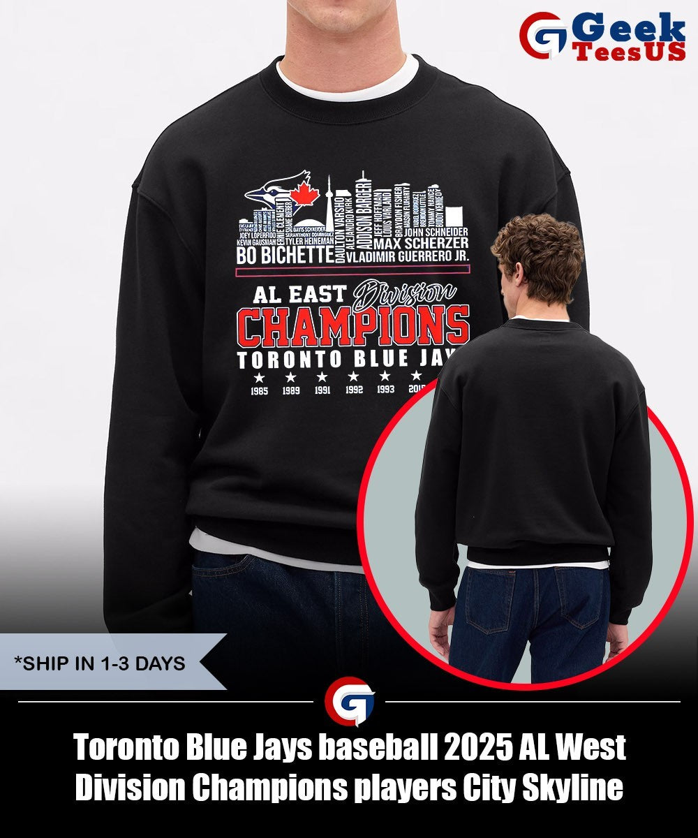 Toronto Blue Jays baseball 2025 AL West Division Champions players City Skyline shirt