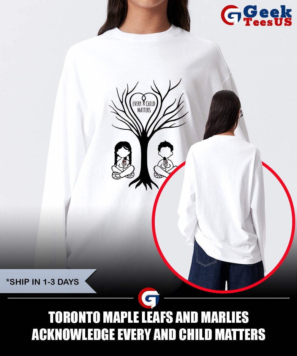 Toronto Maple Leafs and Marlies acknowledge Every and Child Matters shirt