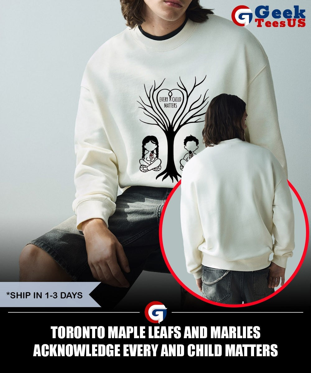 Toronto Maple Leafs and Marlies acknowledge Every and Child Matters shirt