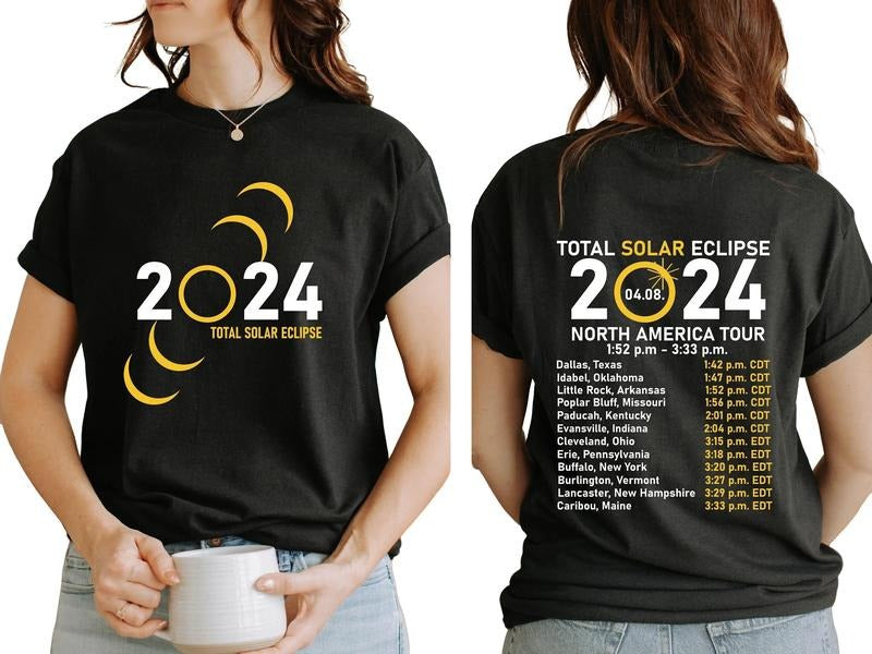 Total Solar Eclipse 2024 Shirt, April 8th 2024 Shirt, Gift for Eclipse Lover Hoodie, Sweatshirt | HypeDripTees.com