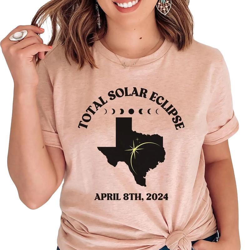 Total Solar Eclipse Shirt, Texas Totality Eclipse April 2024 Hoodie, Sweatshirt | HypeDripTees.com