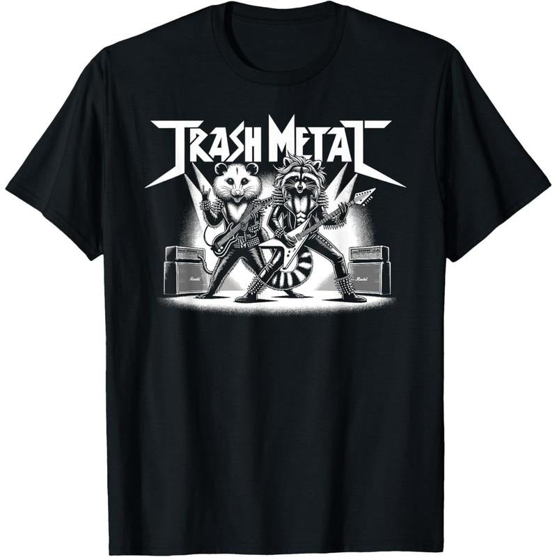 Trash Metal, Opossum Raccoon Metal Music Possum Rocker T-Shirt made in us Hoodie, Sweatshirt | HypeDripTees.com