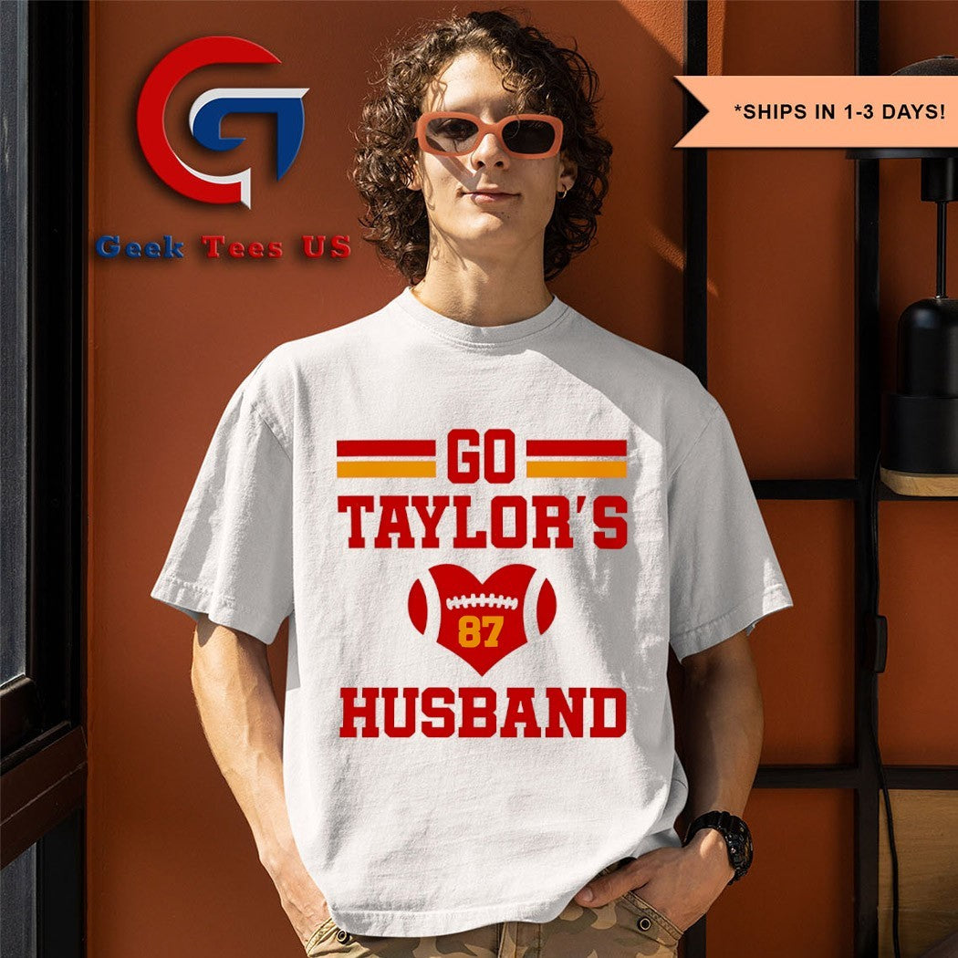 Travis Kelce 87 go Taylor’s husband Kansas City Chiefs shirt
