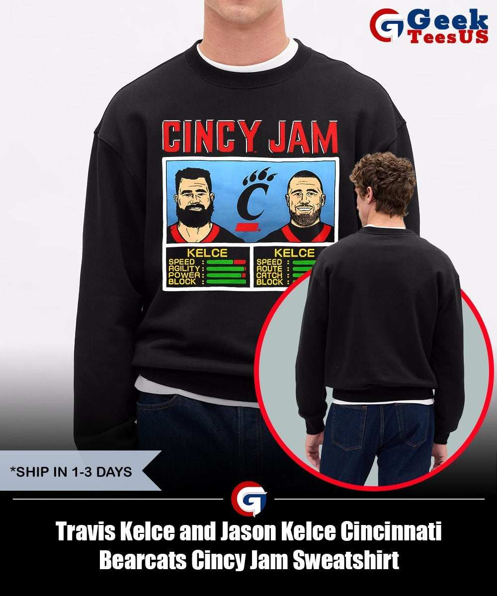 Travis Kelce and Jason Kelce Cincinnati Bearcats Cincy Jam shirt