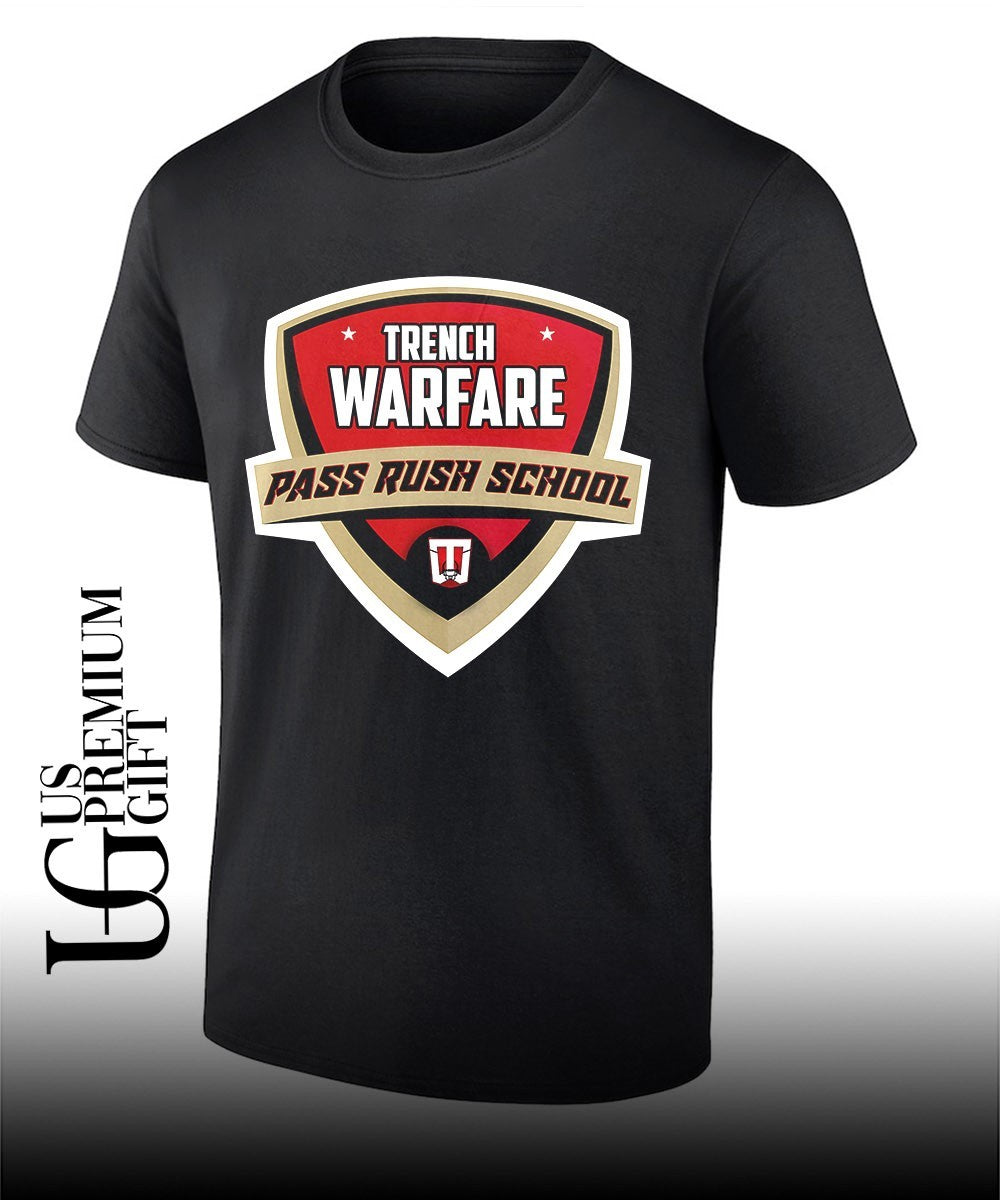 Trench Warfare Pass Rush School 2026 logo shirt
