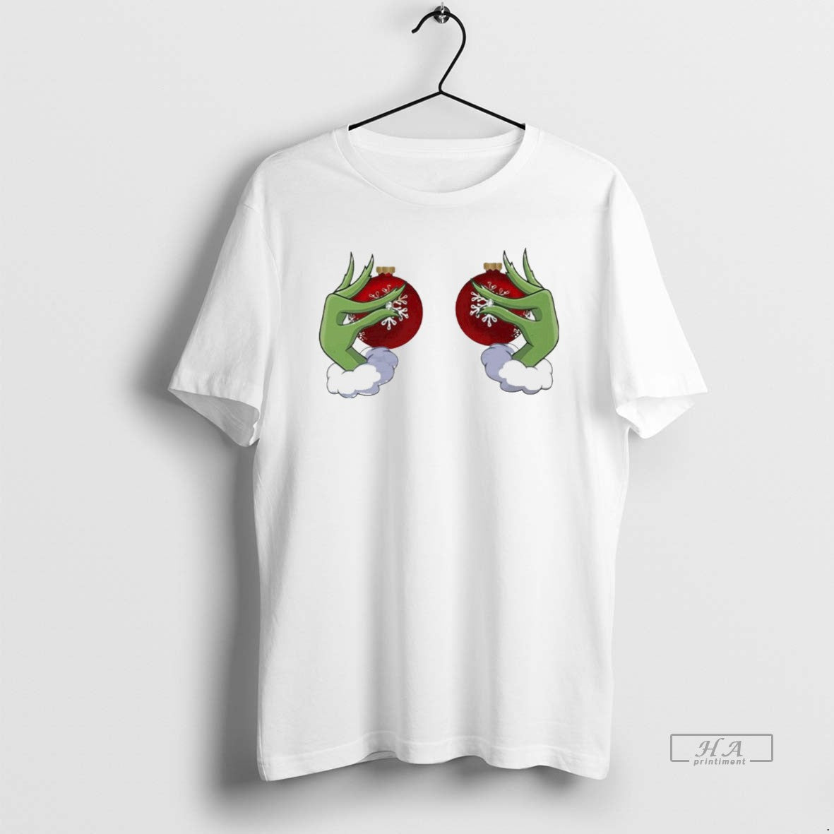 Trendy Grinch Boob Christmas White