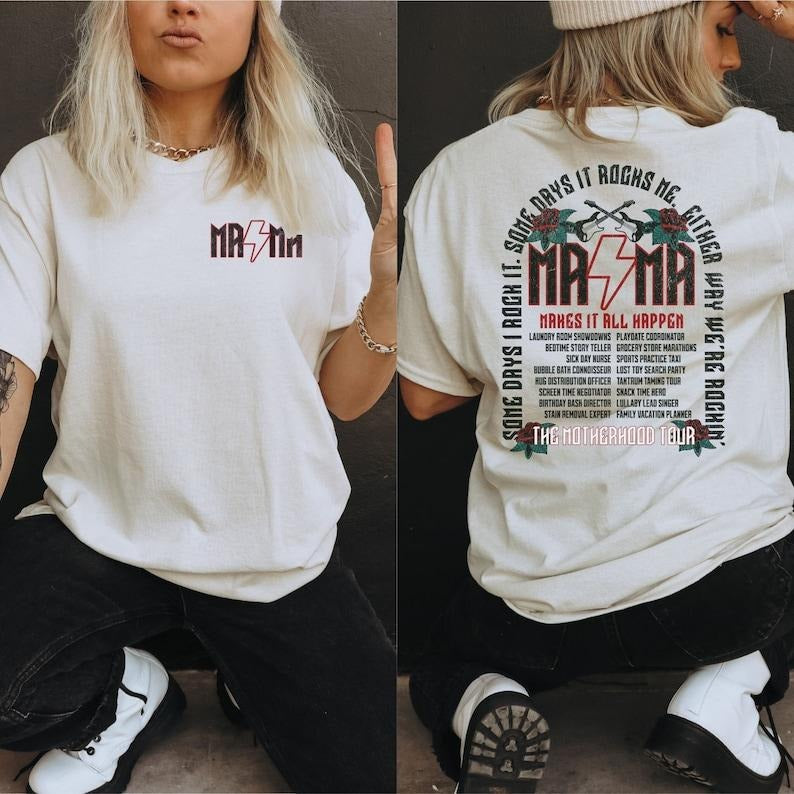 Trendy Mama Rock Shirt, Mama Tour Shirt, Funny Motherhood Shirt, Mothers Day Gift, Cool Trendy Mom Gifts, Badass  Mama...