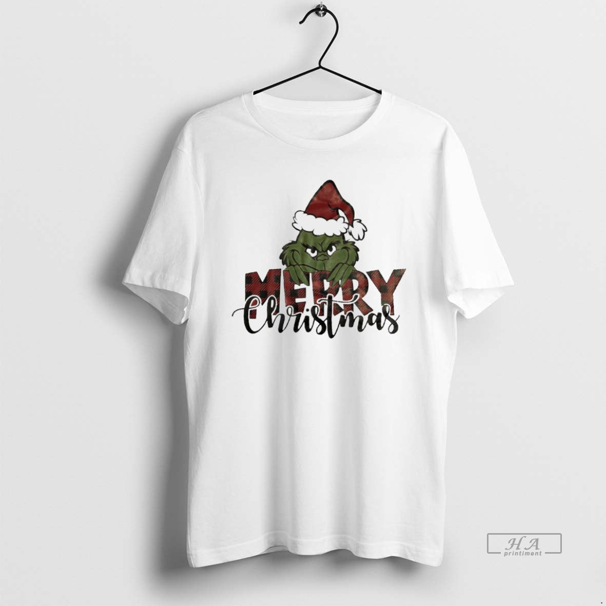 Trendy Merry Christmas Grinch Santa White