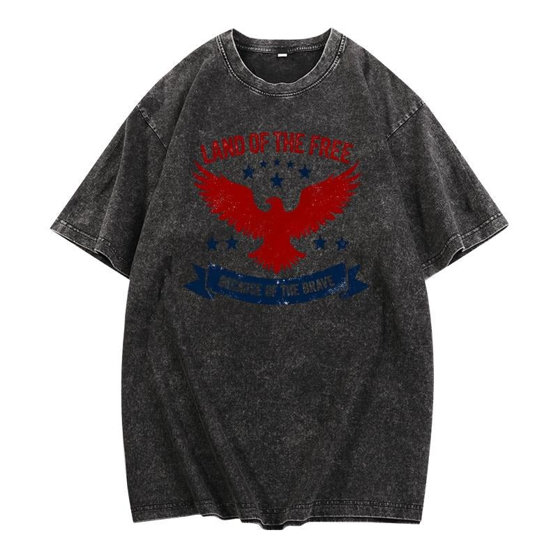 Trendy Washed T - Shirt: Iconic Eagle Design with a Retro - modern Appeal Hoodie, Sweatshirt | HypeDripTees.com