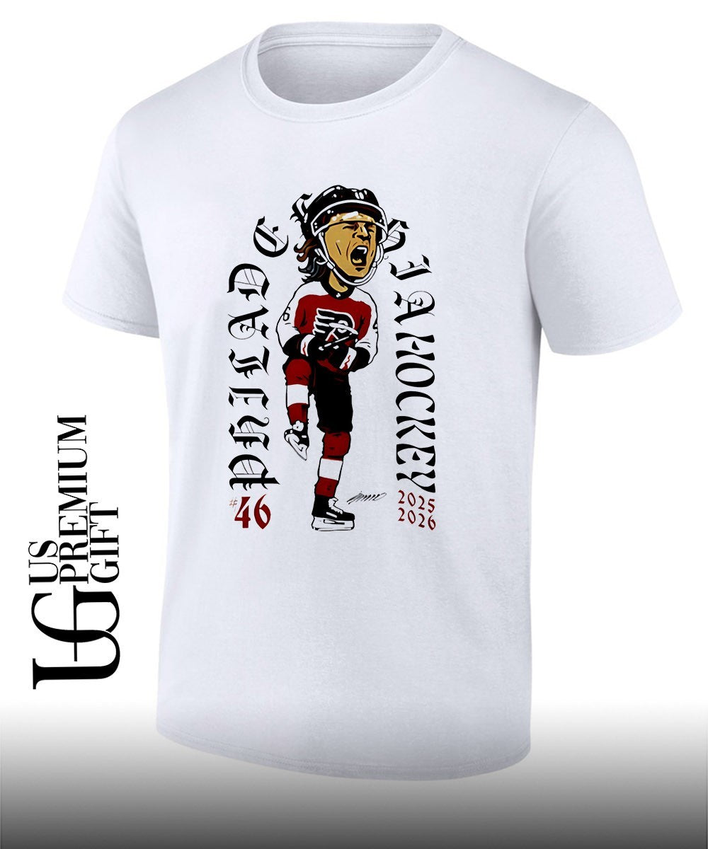 Trevor Zegras 46 Philadelphia Flyers hockey 2025-2026 caricature shirt