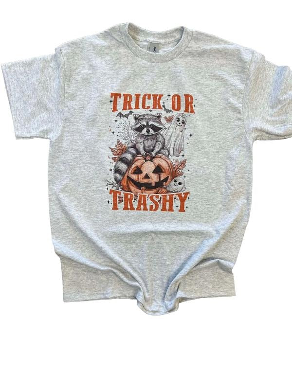 Trick or Trashy - Funny Raccoon Shirt - Halloween Graphic Hoodie, Sweatshirt | HypeDripTees.com