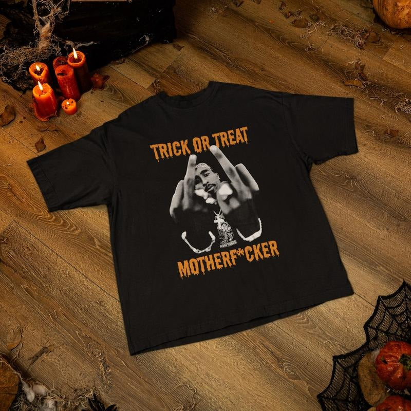 Trick or Treat Toopac Shirt, Funny Halloween Hoodie, Rapper Tee Sweatshirt | HypeDripTees.com