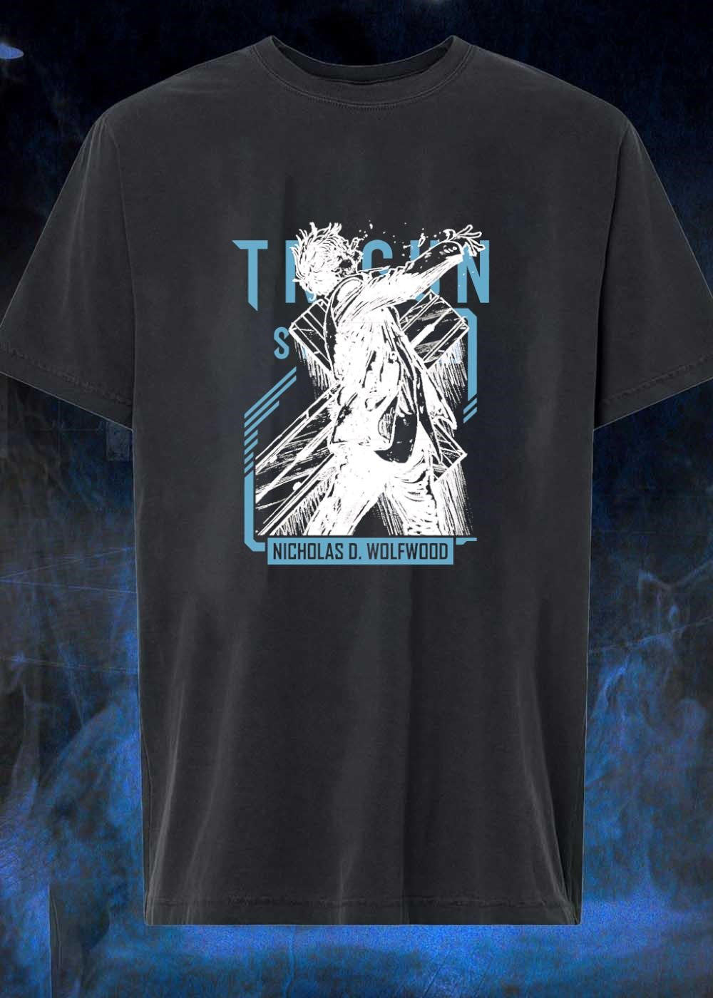 Trigun Stampede Nicholas D Wolfwood Character Silhouette Art T-Shirt