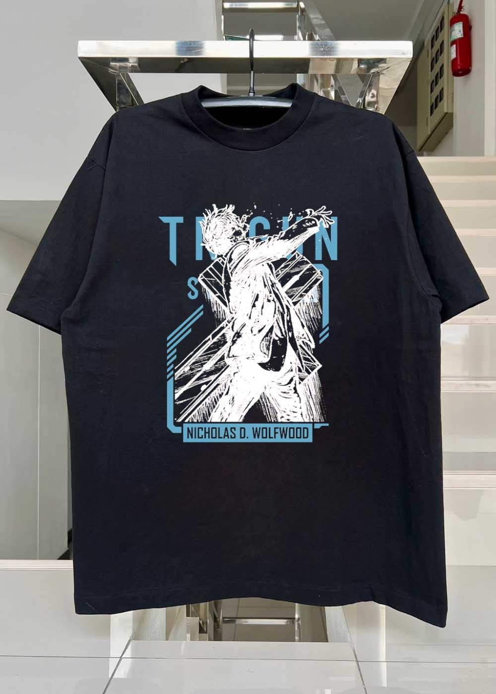 Trigun Stampede Nicholas D Wolfwood Character Silhouette Art T-Shirt