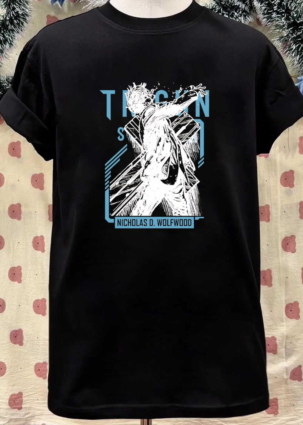 Trigun Stampede Nicholas D Wolfwood Character Silhouette Art T-Shirt