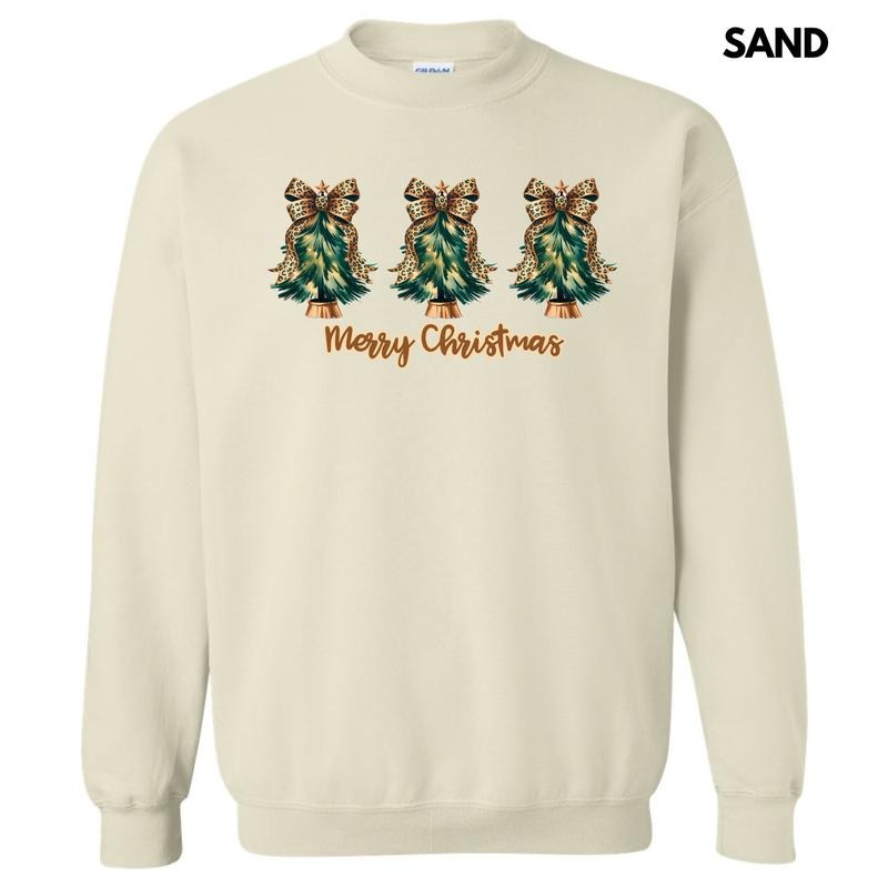 Triple Cheetah Bow Christmas Trees Sweatshirt 'NLB' T-Shirts, Hoodie | HypeDripTees.com