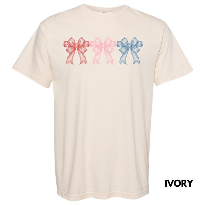 Triple Colorful Bows Comfort Colors T-Shirt 'NLB' Hoodie, Sweatshirt | HypeDripTees.com