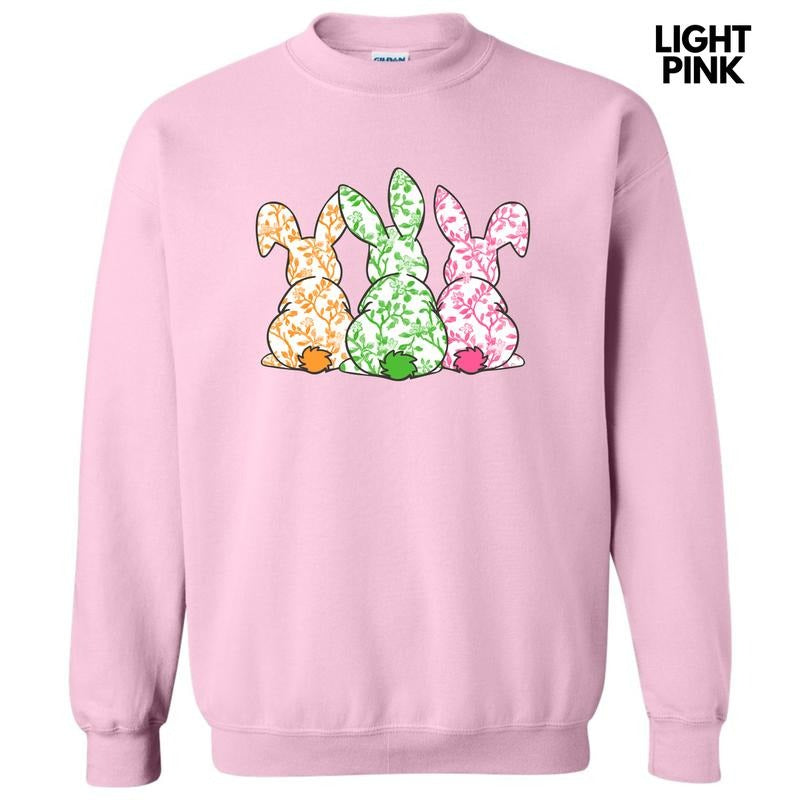 Triple Colorful Floral Bunnies Sweatshirt 'NLB' T-Shirts, Hoodie | HypeDripTees.com