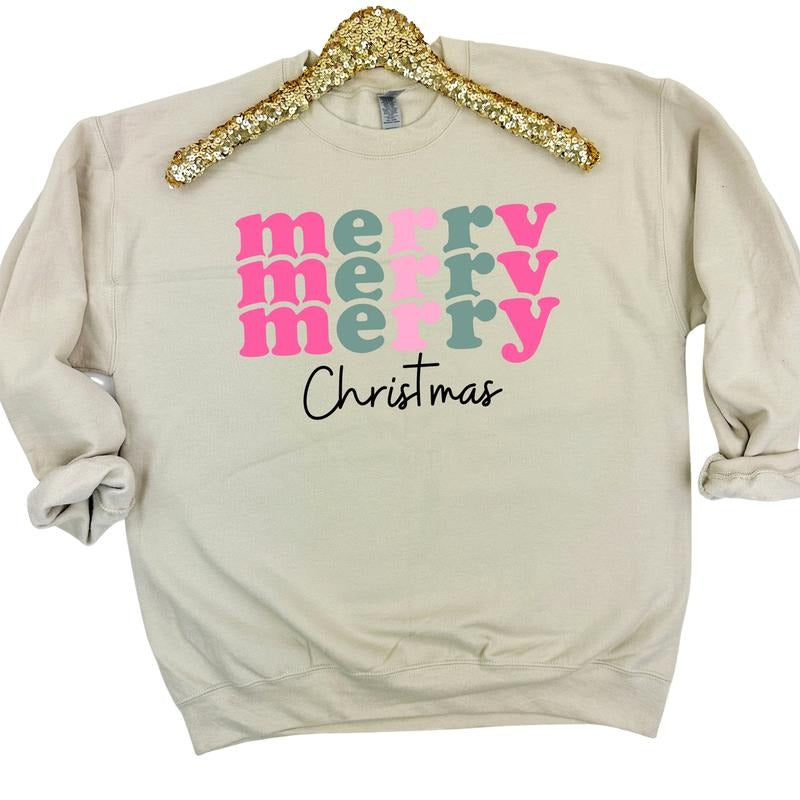 Triple Merry Christmas Sweatshirt 'NLB' T-Shirts, Hoodie | HypeDripTees.com