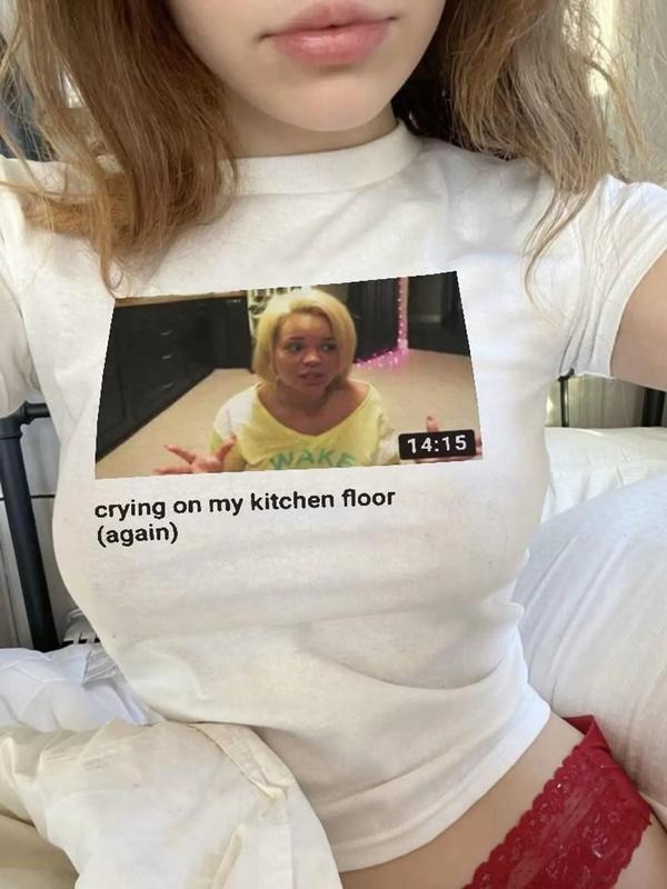 Trisha Paytas Baby Tee Trashy Bimbo Shirt, Iconic Y2K Aesthetic Vintage 90s Baby Tee, Trisha Paytas Crying Trashy Y2K...