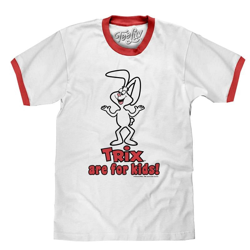 Trix are for Kids! Ringer T-Shirt - White and Red graphic tee Hoodie, Sweatshirt | HypeDripTees.com