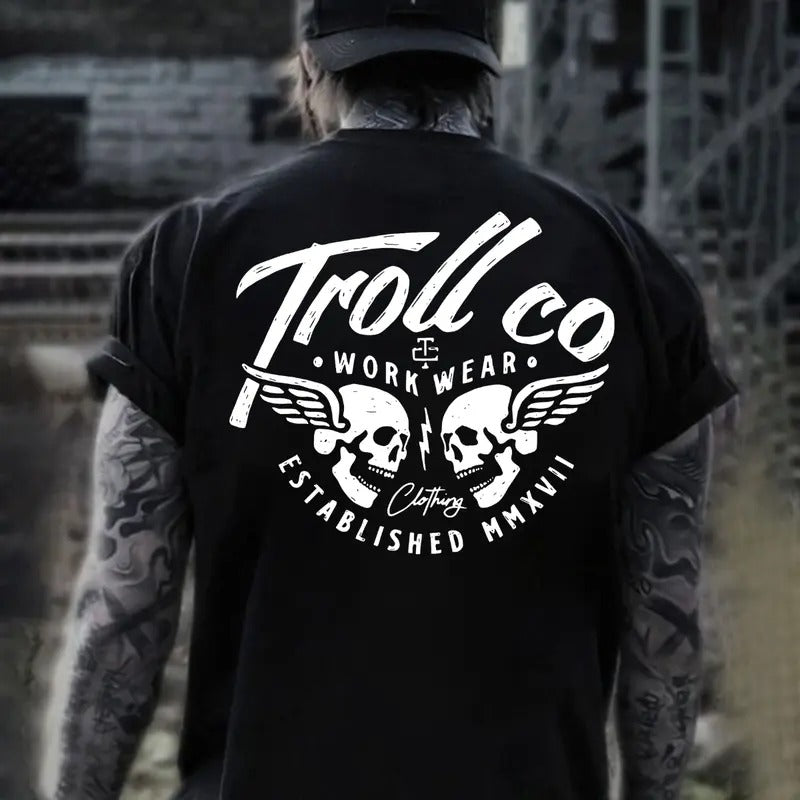 Troll Co Workwear T-shirt Sweatshirt Hoodie, Trending Mechanic Unisex Shirt, Back Side Printed Streetwear | HypeDripTees.com