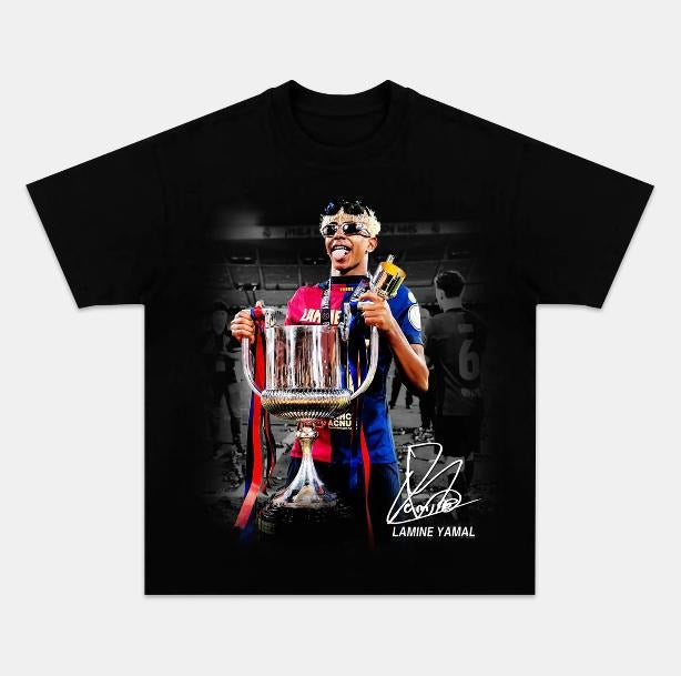 Trophy T-Shirt, Lamine Yamal Vintage Graphic Tees, Unisex Soccer Shirt, Sport Merch, Gift For Fan, Cotton comfort...