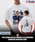 Troy Aikman Dallas Cowboys 3X Superbowl Champion signature shirt