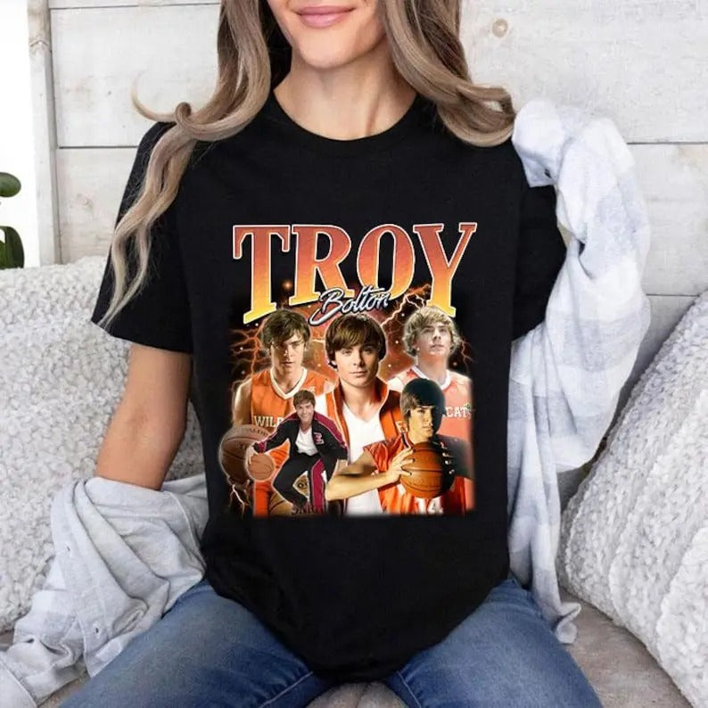 Troy Bolton Throwback T-Shirt Sweatshirt Hoodie | HypeDripTees.com