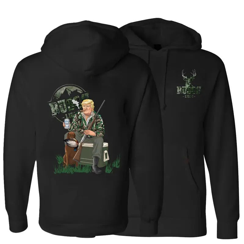 Tru.mp Hunting Busch Light Beer 2 Sided Hoodie, GUn Tru.mp Hunting Sweatshirt, Tru.mp Supporter Shirt For Color For Men...