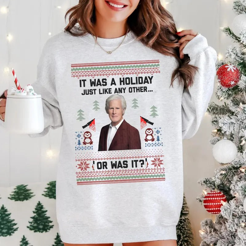 True Crime Ugly Christmas Sweater Party Sweatshirt, Funny Christmas Sweater, Funny Christmas Sweatshirt, Christmas...