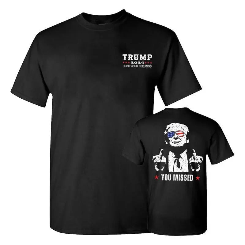 Trum You Missed Shirt , Trumm Be Back 2024 Shirt, Trum Shirts,  Full Colors, Full Sizes, Unisex 2 Sides Shirt For Men And...
