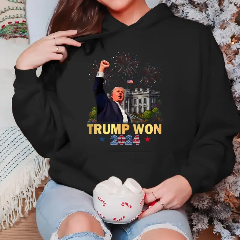 Trummp Won Again Shirt, Election Shirt, Trummp 2024 Shirt, Republican Tee, 47th American President, Power Hoodie Sweatshirt