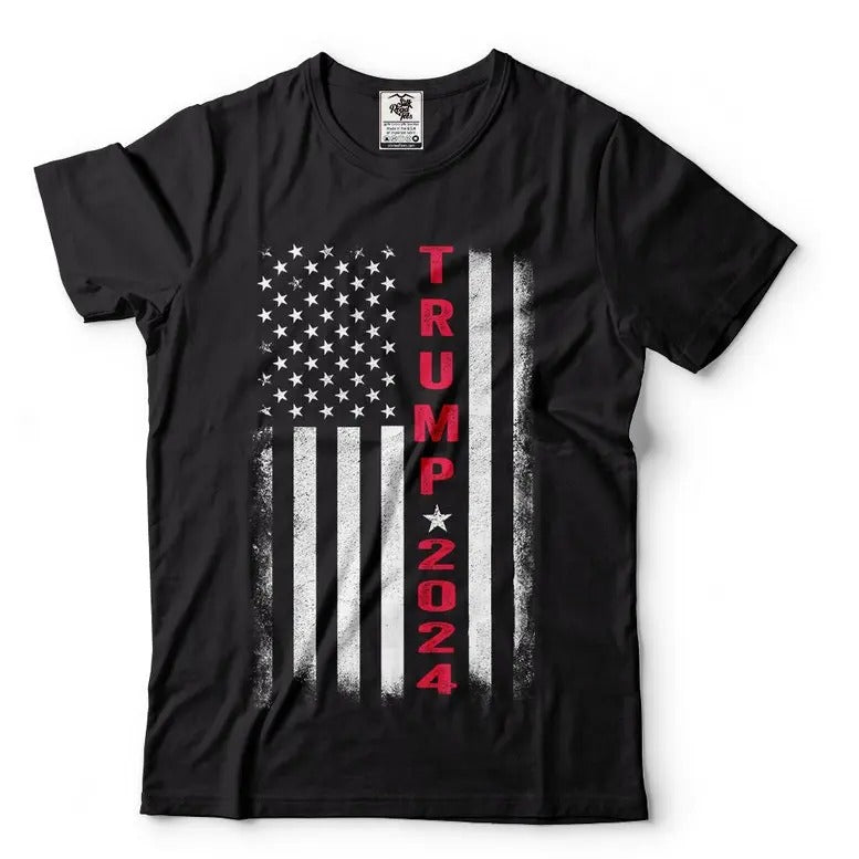 Trump 2024 American Flag Vintage T-Shirt MAGA trump 2024  sweater and hoodie Sweatshirt | HypeDripTees.com