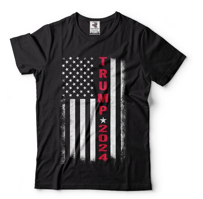 Trump 2024 American Flag Vintage T-Shirt MAGA trump 2024  sweater Hoodie, Sweatshirt | HypeDripTees.com