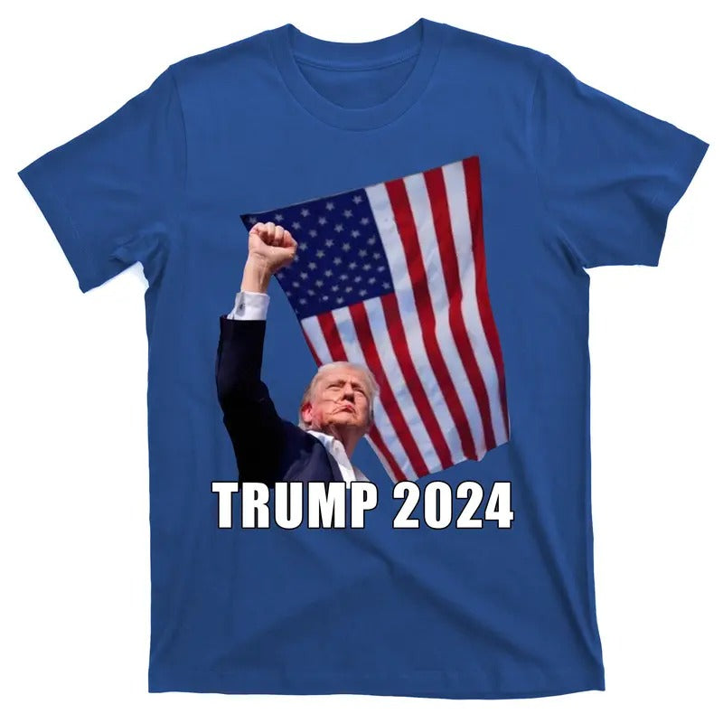 Trump 2024 Bullet Flag Fist Election T-Shirt Hoodie, Sweatshirt | HypeDripTees.com