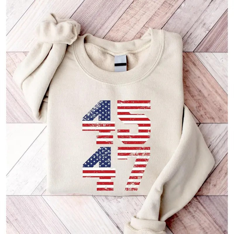 Trump 45 47 Sweatshirt, Trump2024, Trump I'll be back Sweatshirt, Republican Shirt Republican Gifts Patriotic Gifts...