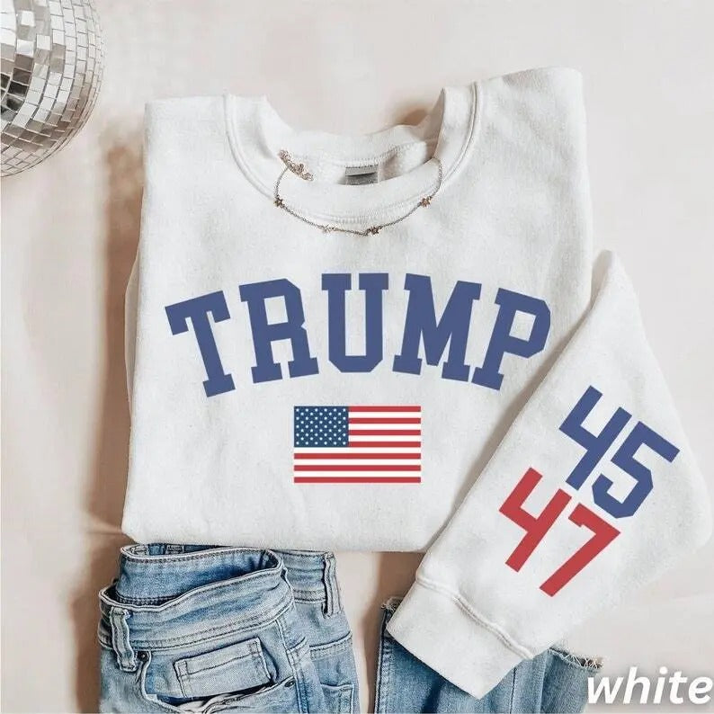 Trump 47 Crewneck Sweatshirt, Trump Train Shirt, Trump 2024, Donald Trump 47th President, Trump Sweater, Trumpshirt...