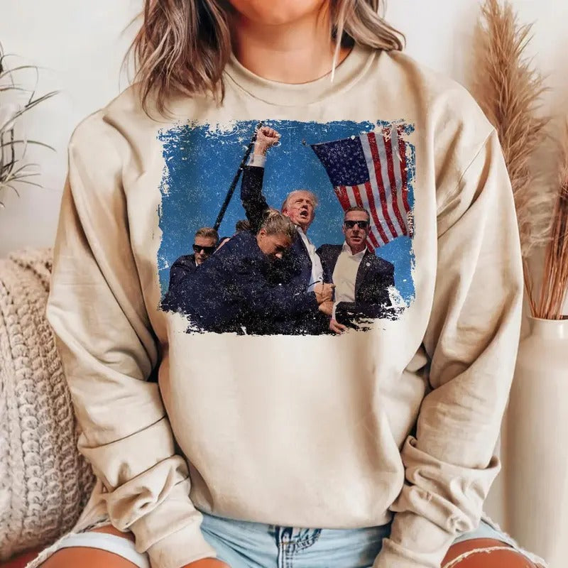 Trump Assasination Shirt, Trump Shot, Trending Trump 2024, Make American Great Again Trump Shirt Hoodie, Sweatshirt