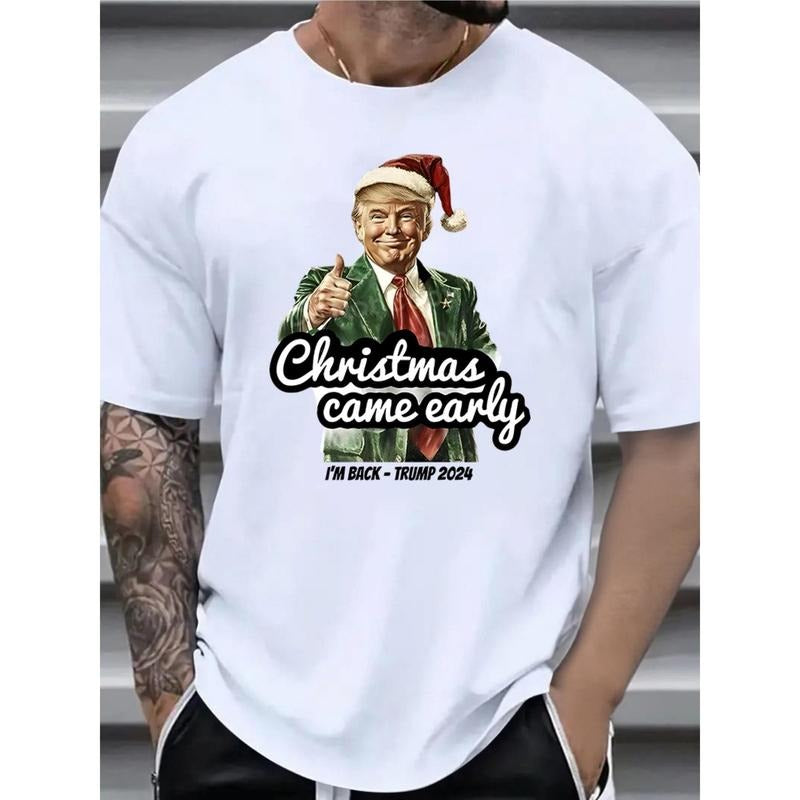 Trump Christmas Graphic Tee - Casual & Comfy Men's T-Shirt, Breathable Cotton, Machine Washable, Made in USA Hoodie,...