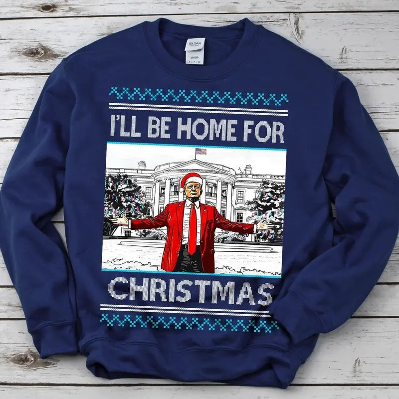 Trump Christmas Sweater President Trump 2024 Donald Trump SweatShirt Casual Classic T-Shirts, Hoodie | HypeDripTees.com