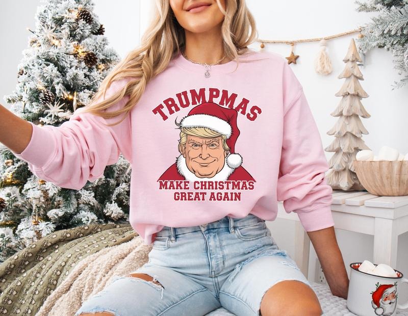 Trump Christmas Sweatshirt, Christmas Republican Shirt, Santa Trump Christmas Shirt, Donald Trump Shirt, Funny Trump...
