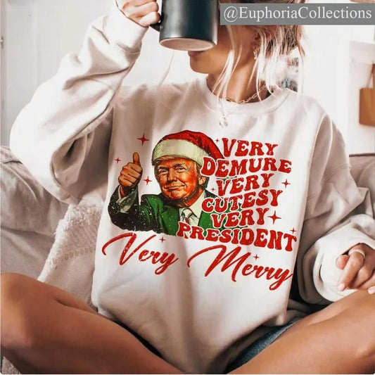 #Trump Christmas Tree T-Shirt, Sweatshirt, Hoodie - Humorous #Trump Christmas T-Shirt , Global Trending Outfits