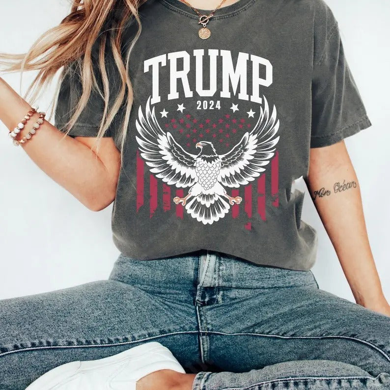 Trump Comfort Colors Shirt, Trump 2024 Shirt, Republican Shirt, Election, Gifts Collar Cotton Fabric Traditional...