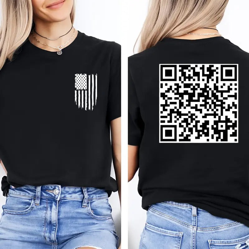 Trump Dance QR Code T Shirt, Viral Trump Dance YMCA QR Code Shirt, Trump Dance Prank Tee, Unisex T-Shirt Hoodie, Sweatshirt